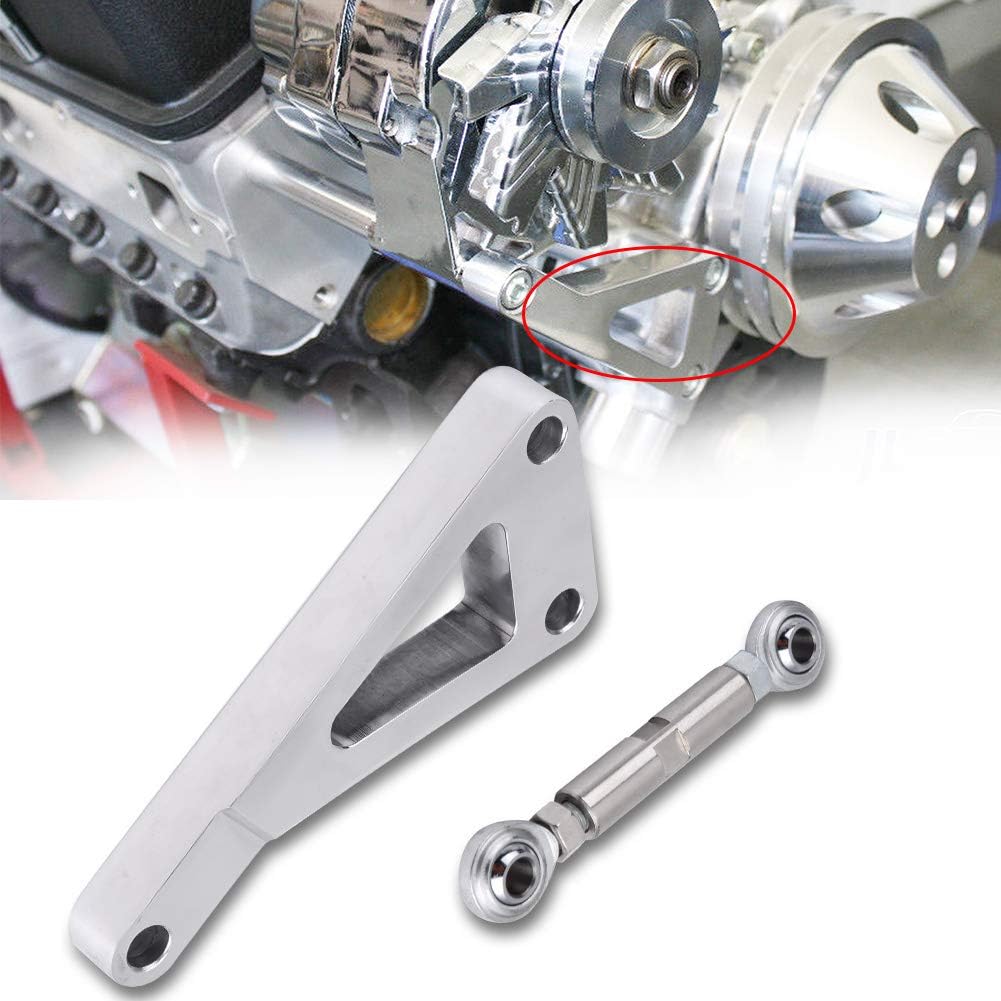 Polished Aluminum Alloy Alternator Bracket Kit Pack of 2 D47315