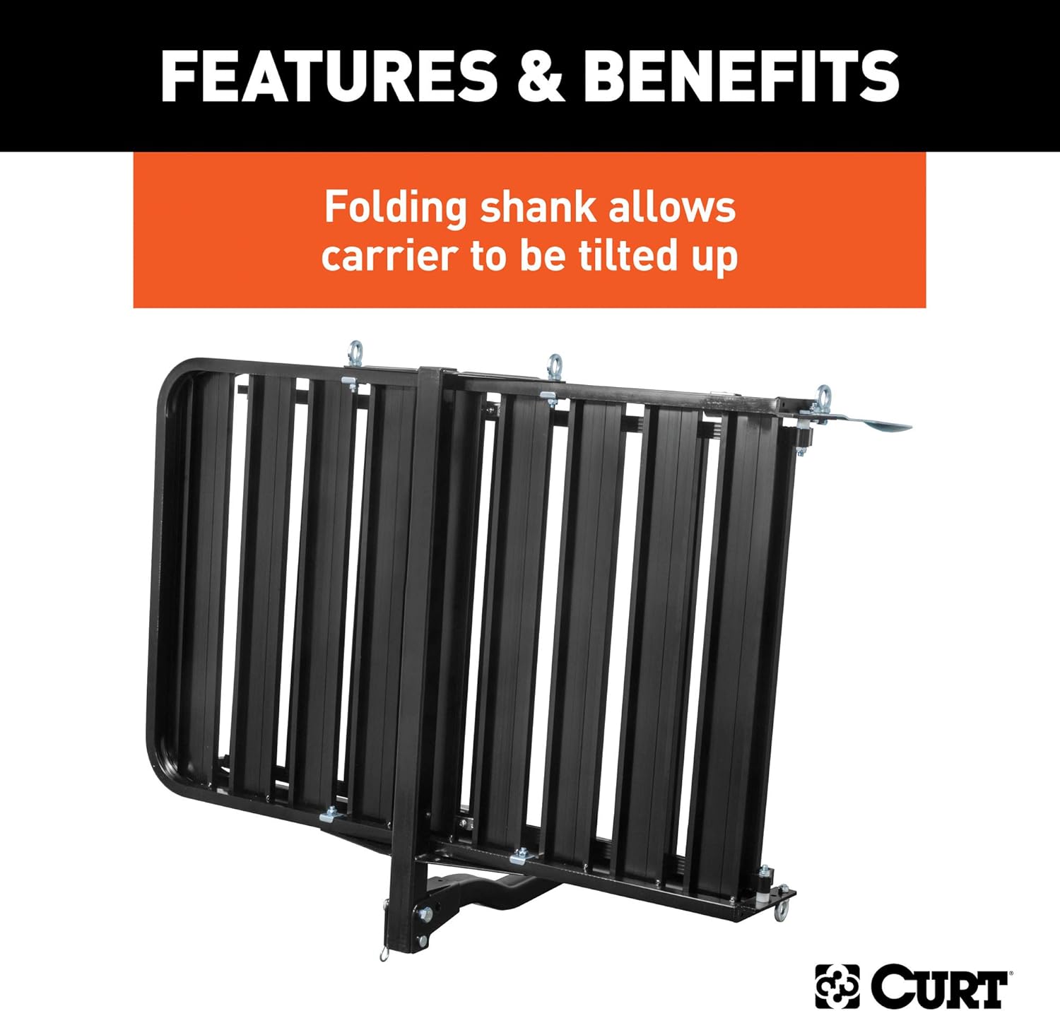 Black Aluminum Hitch Cargo Carrier with Ramp E9139
