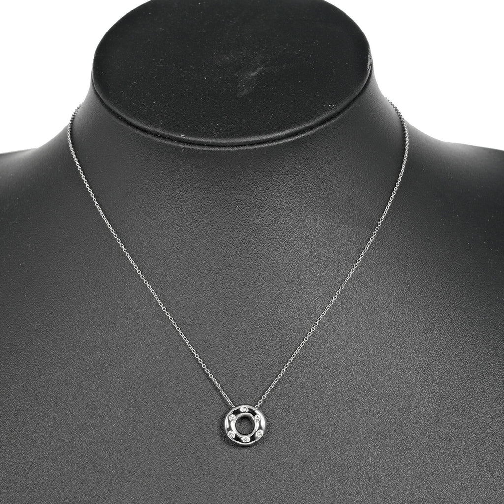 Platinum Diamond Circle Necklace L99636