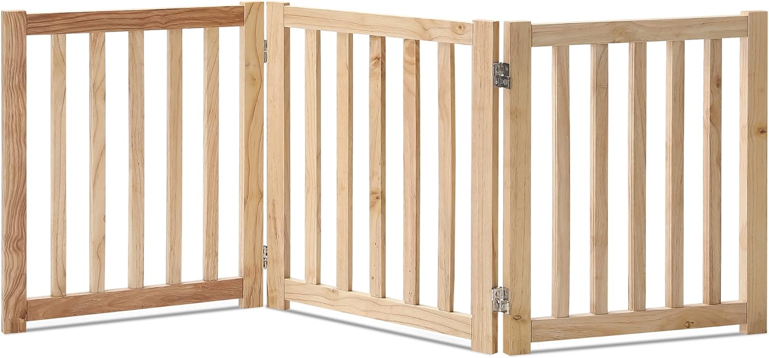 Oak Wood Foldable Pet Gate D417