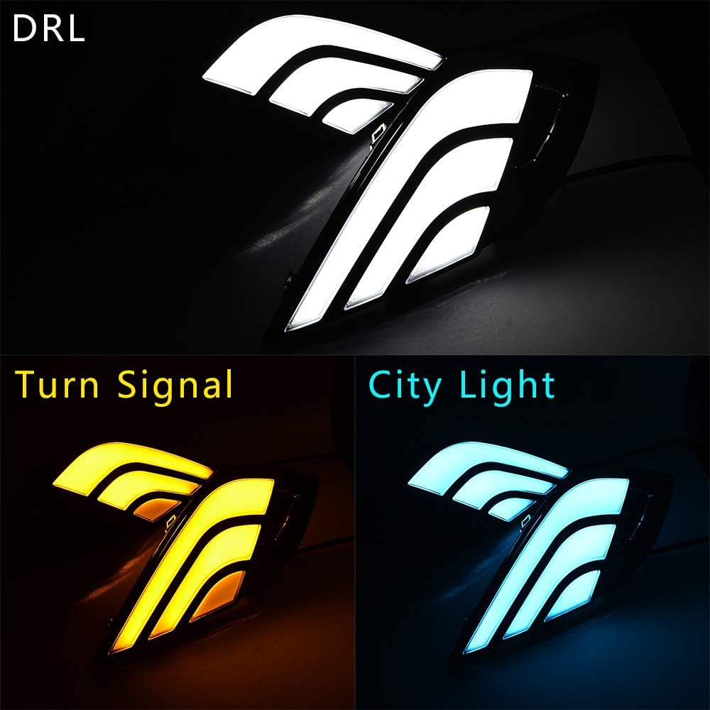 1 Pair LED DRL Daytime Running Lamp with Turn Signal Fog Light P49816