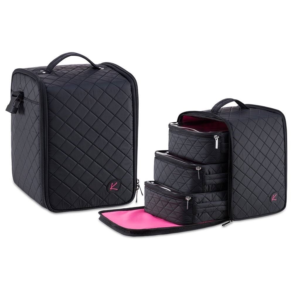 Black Soft-Sided Nail Polish Organizer Case K8406
