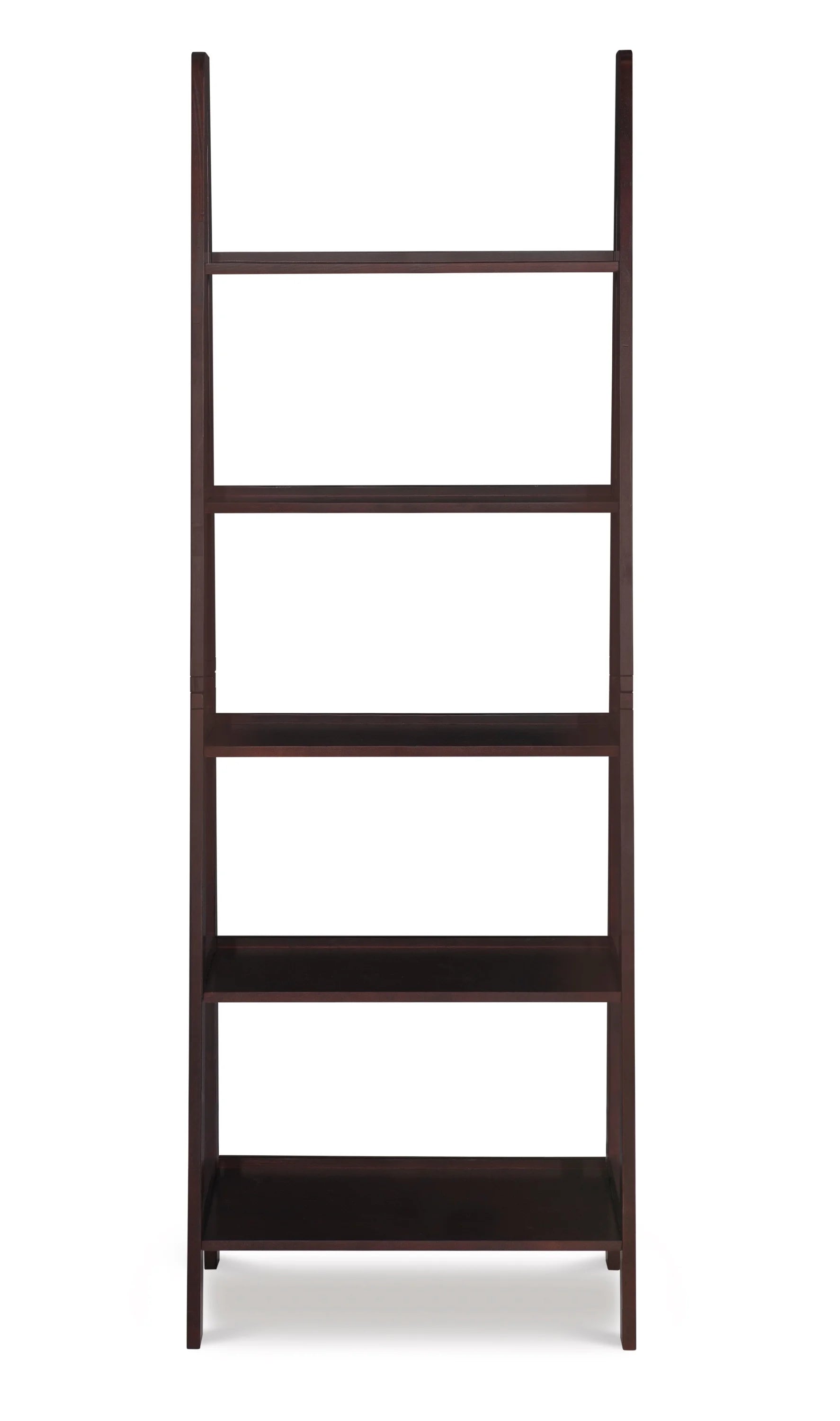 5-Shelf Ladder Bookcase, 72" Height, Espresso Finish N402