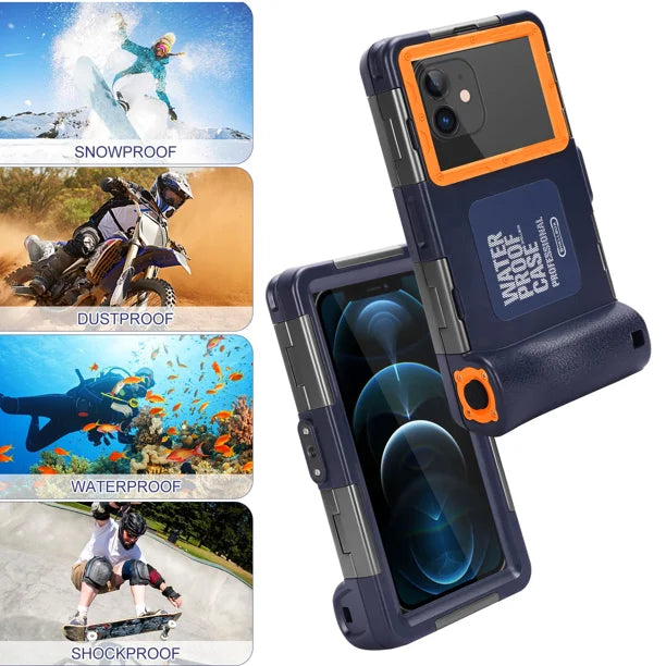 Waterproof Protective Case for Phones Up to 6.9 Inch with Lanyard Y83938