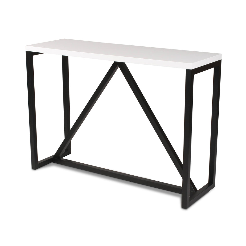 Kinji Wood Console Table Satin Black White A583