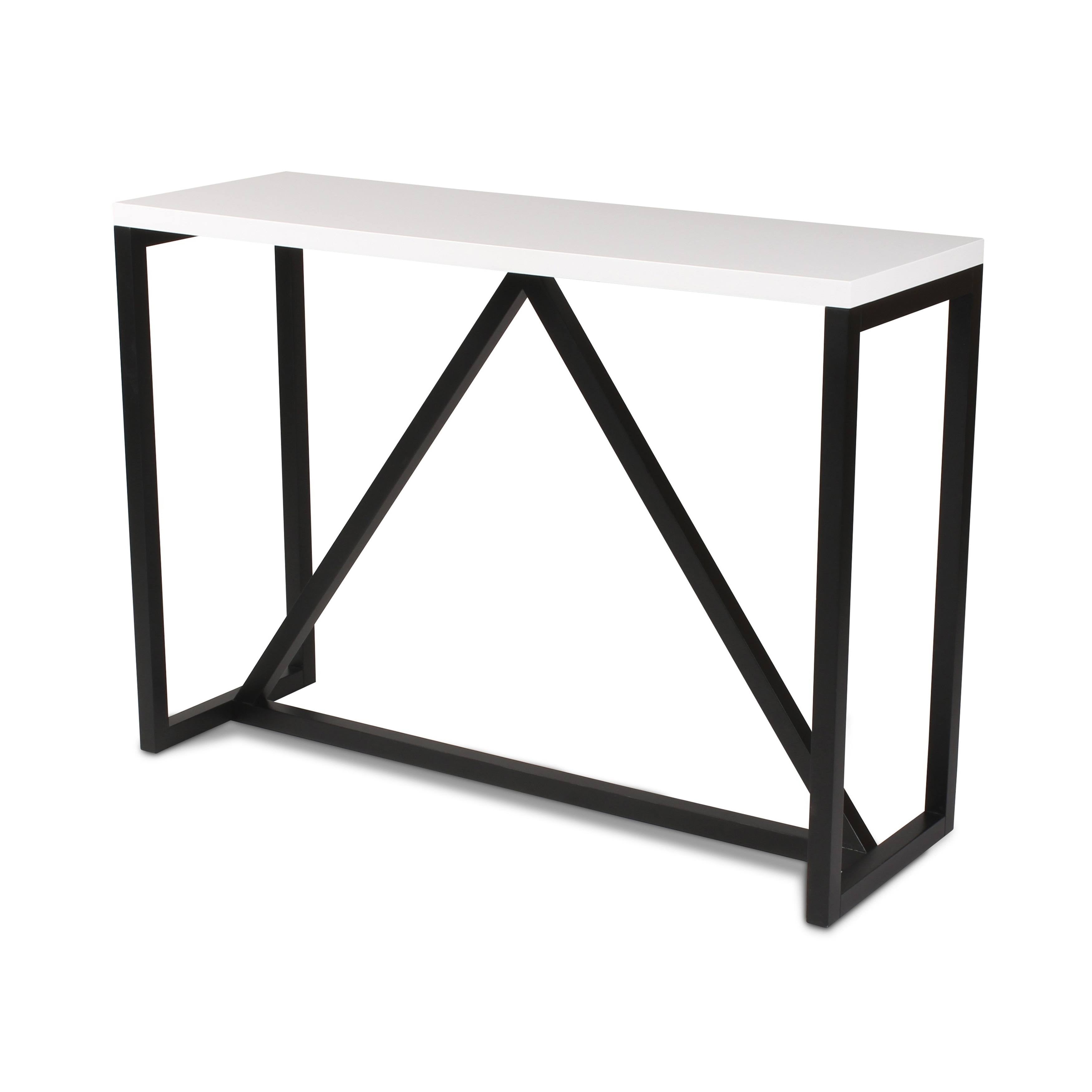 Kinji Wood Console Table Satin Black White A583