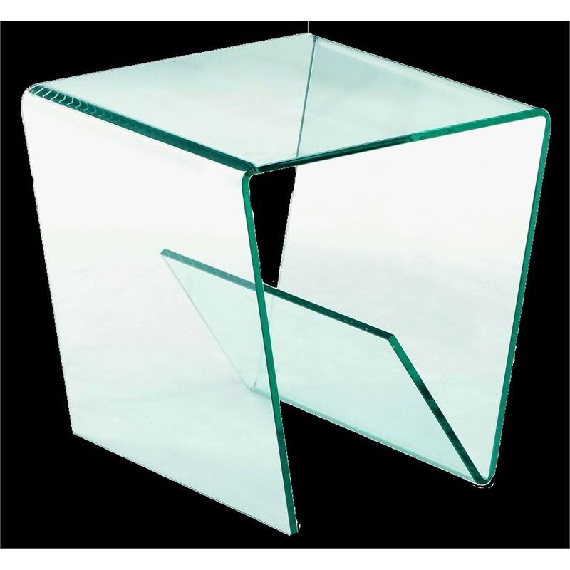 Square Bent Clear Glass Lamp Table S706565