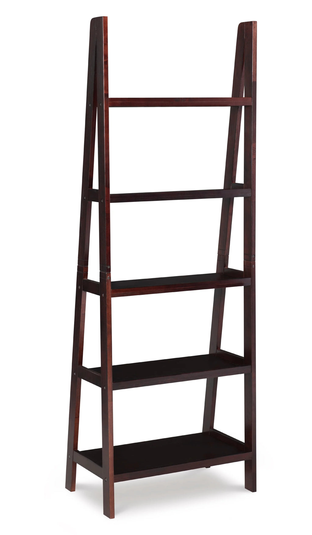5-Shelf Ladder Bookcase, 72" Height, Espresso Finish N402
