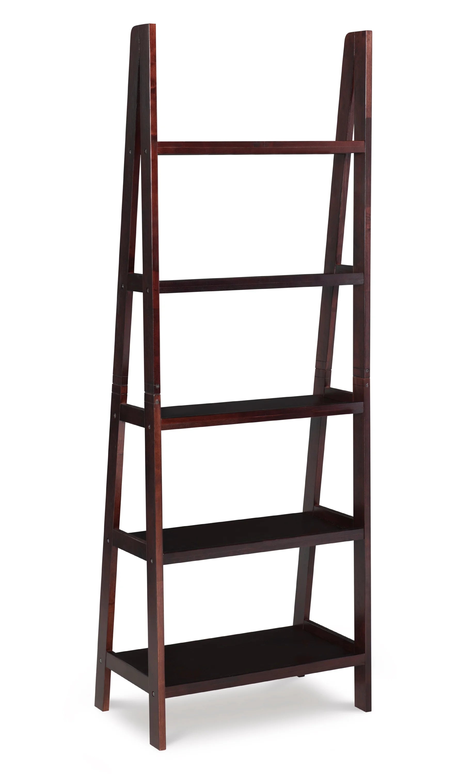 5-Shelf Ladder Bookcase, 72" Height, Espresso Finish N402