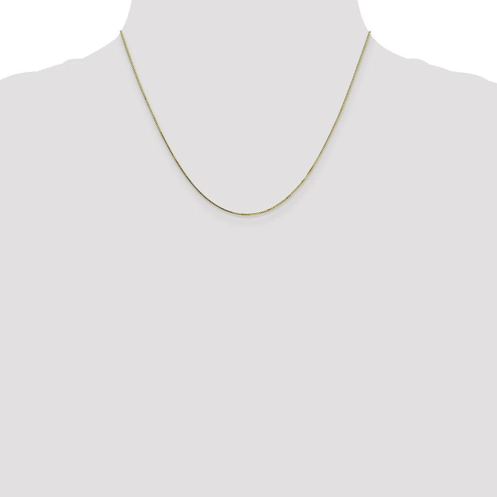 Solid 10k Yellow Gold 0.9mm Box Chain - 18" G56703