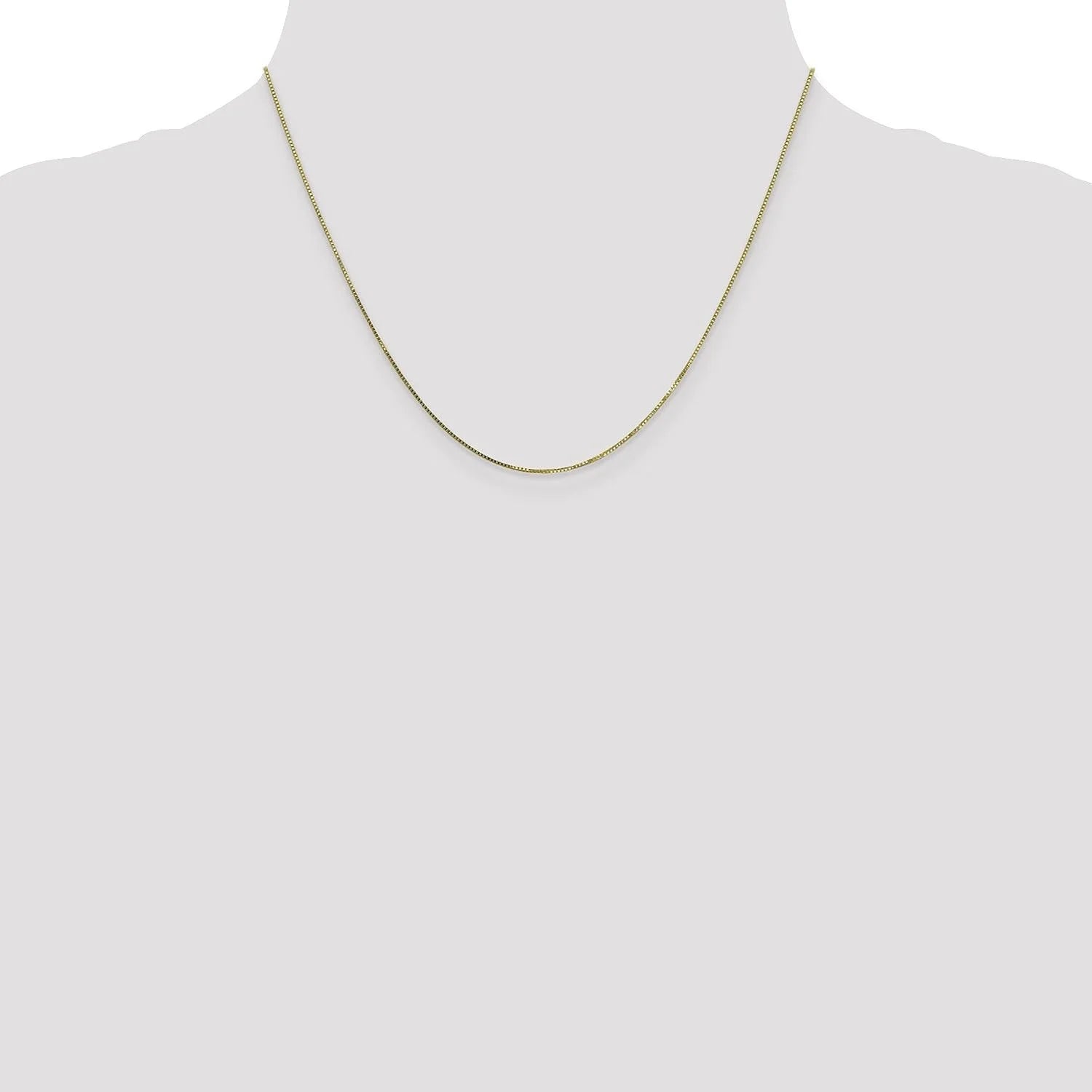 Solid 10k Yellow Gold 0.9mm Box Chain - 18" G56703