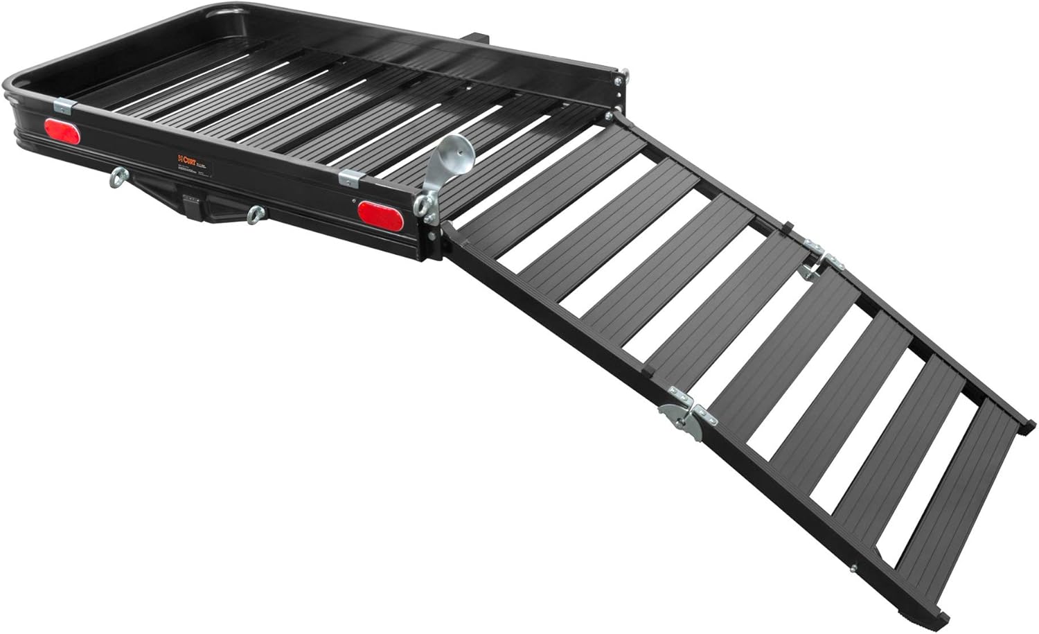 Black Aluminum Hitch Cargo Carrier with Ramp E9139