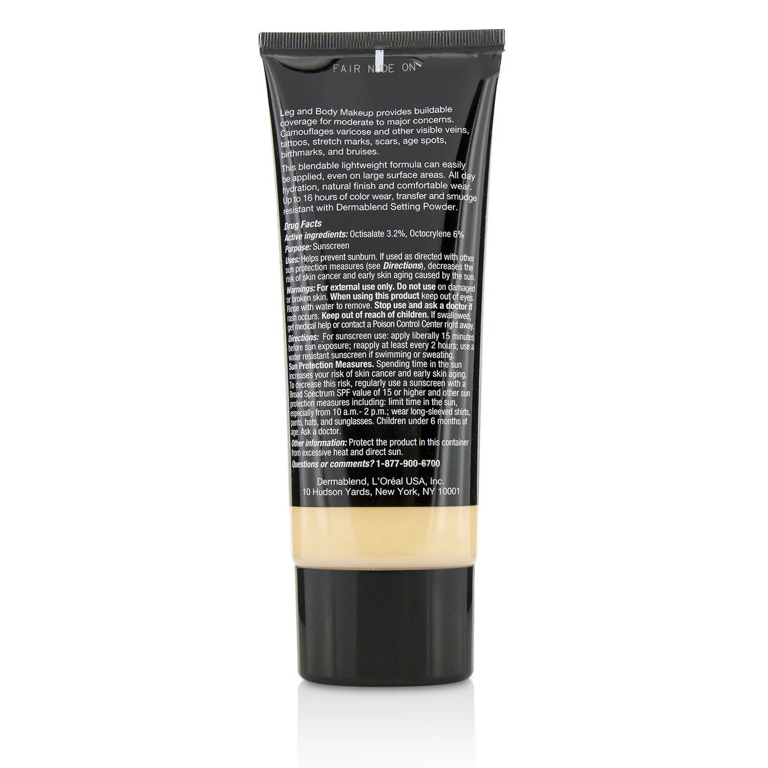 Leg and Body Make Up Liquid Body Foundation Sunscreen Broad Spectrum SPF 25 - #Deep Natural 100ml/3.4oz X6309