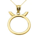 Yellow Gold Taurus Zodiac Sign Pendant Necklace with 20" chain D140397