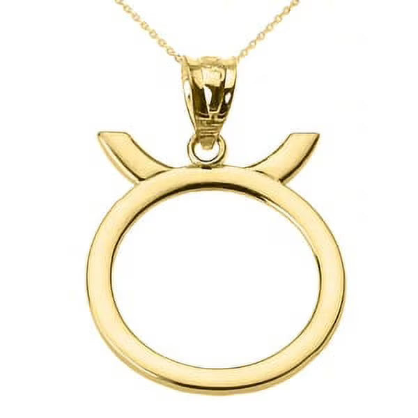 Yellow Gold Taurus Zodiac Sign Pendant Necklace with 20" chain D140397