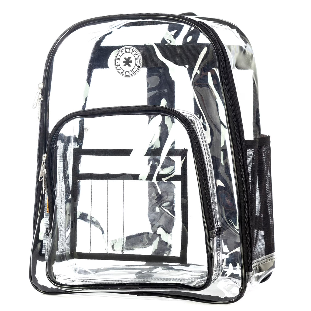 Clear Heavy Duty Transparent Backpack Black C15519
