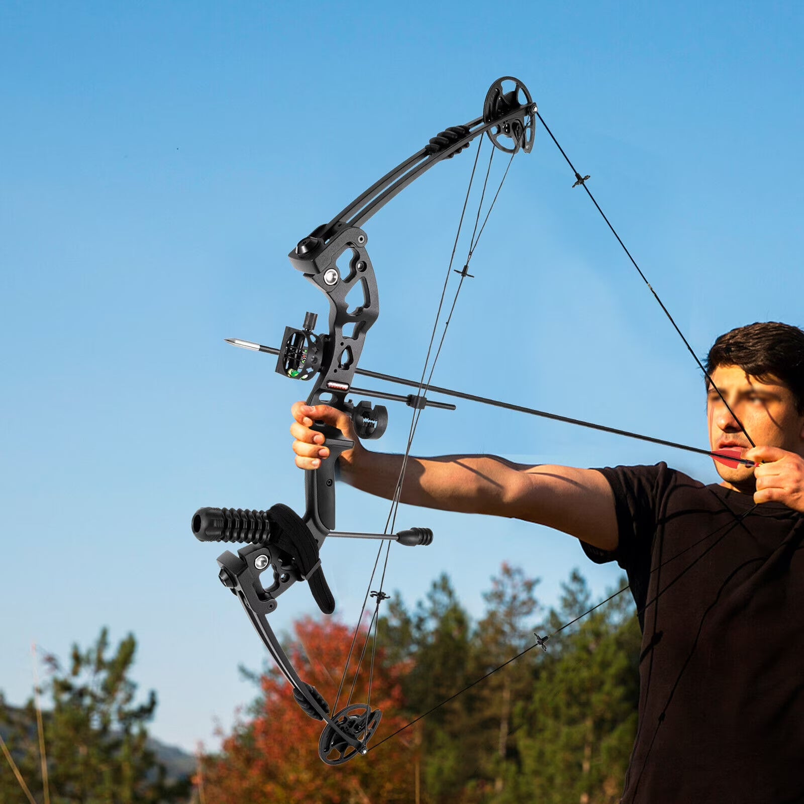 Compound Bow with 12 Arrows, 24-29.5 inches Draw Distance, 310FPS K874