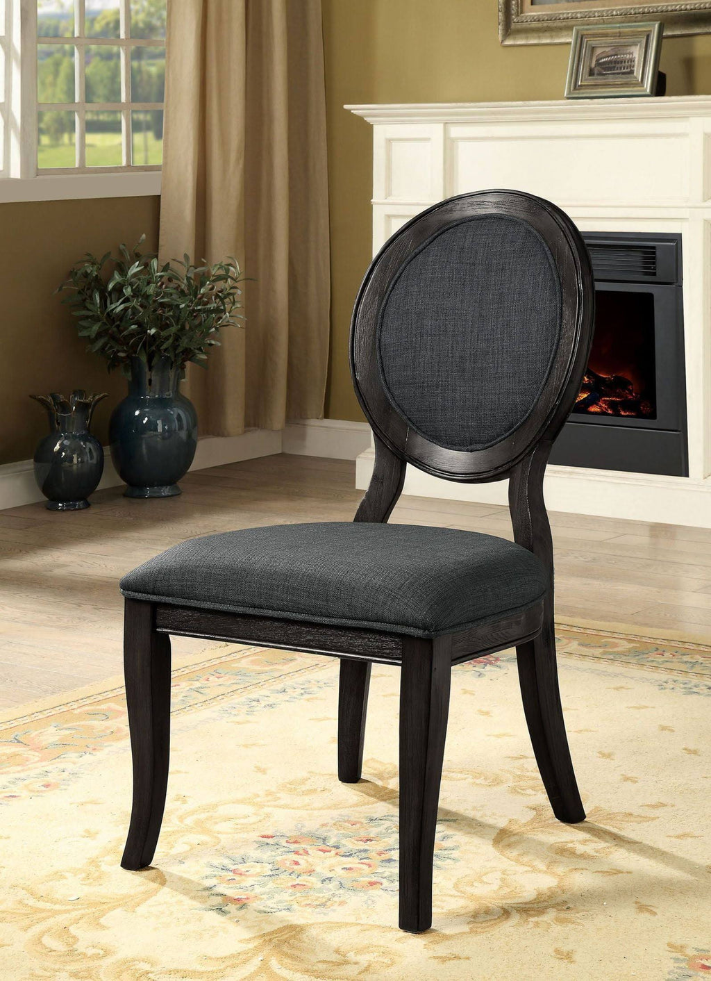Dark Gray Side Chair Set of 2 N5152