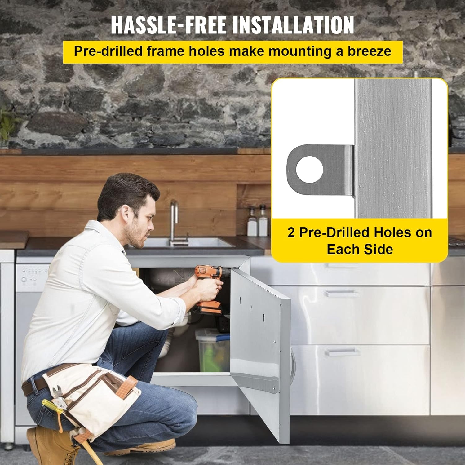 Stainless Steel BBQ Access Door 20W x 14H Inch J2440