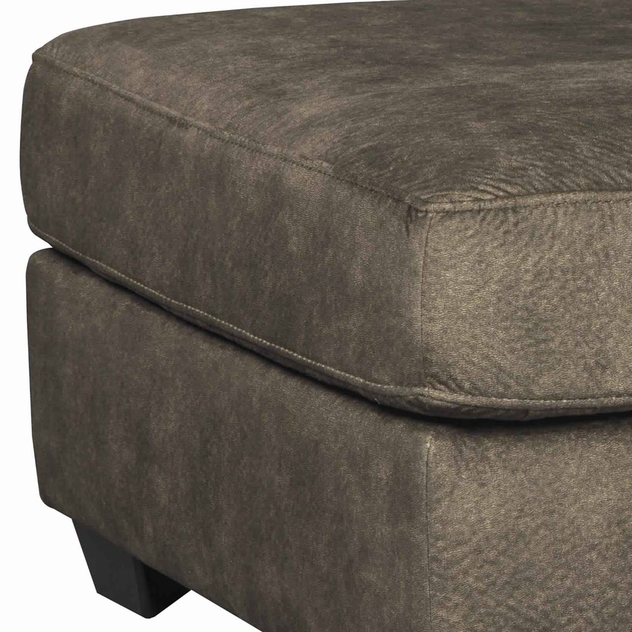 Brown Wooden Ottoman with Block Legs Z931015