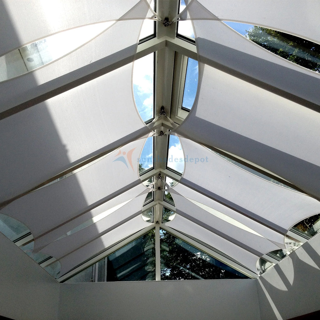 16 FT x 23 FT Rectangle Waterproof Knitted Shade Sail Curved Edge Light Grey 180 GSM UV Block Shade Fabric Canopy Replacement M14409