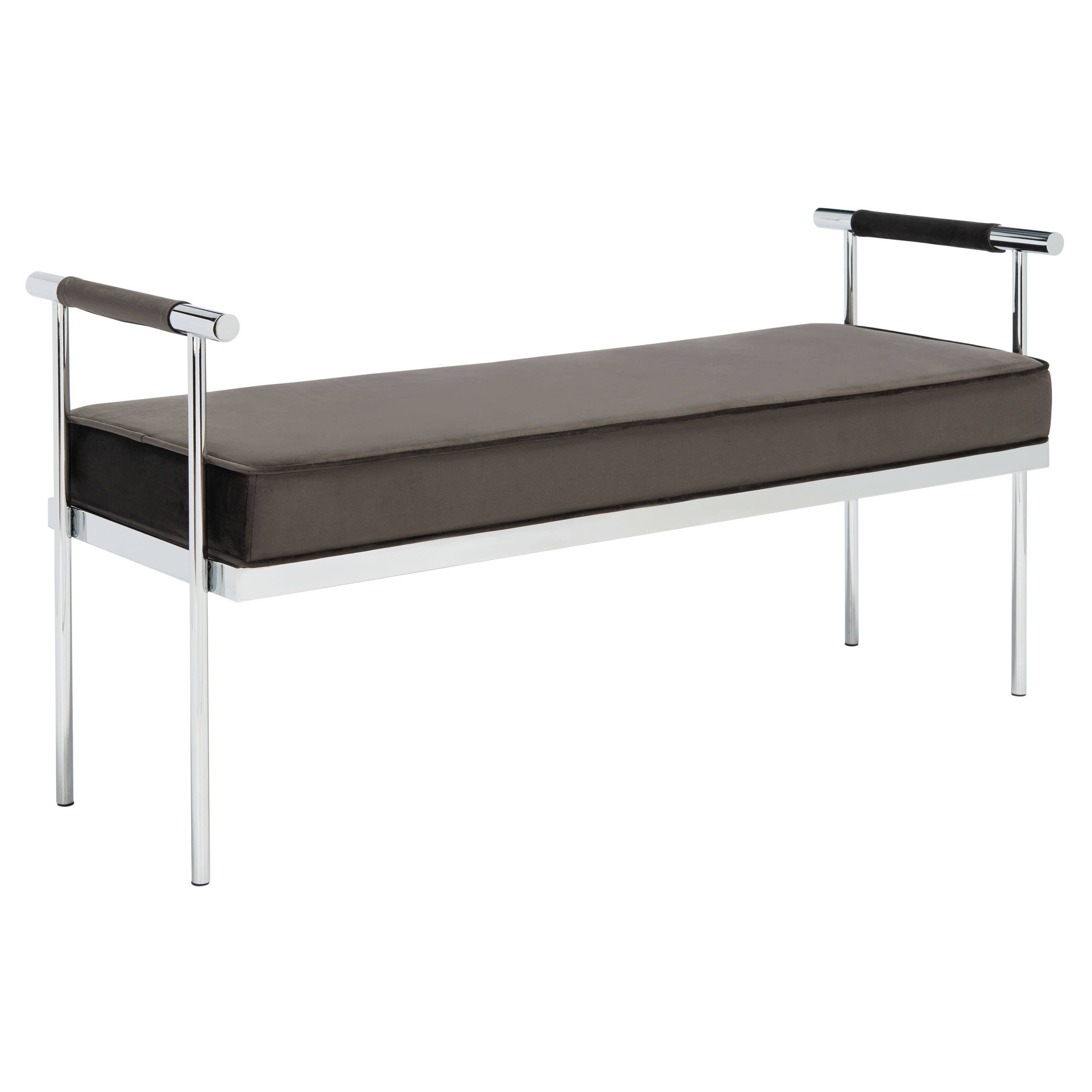Navy Rectangle Bench with Arms Z590
