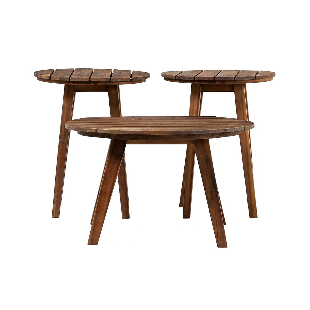 3-Piece Round Acacia Patio Table Set B455417
