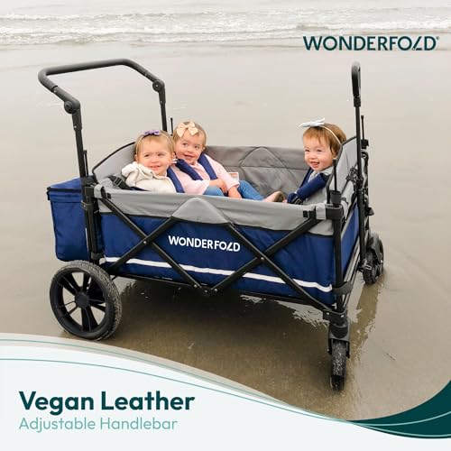 Navy 4 Seater Collapsible Wagon Stroller with 5-Point Harnesses J11133