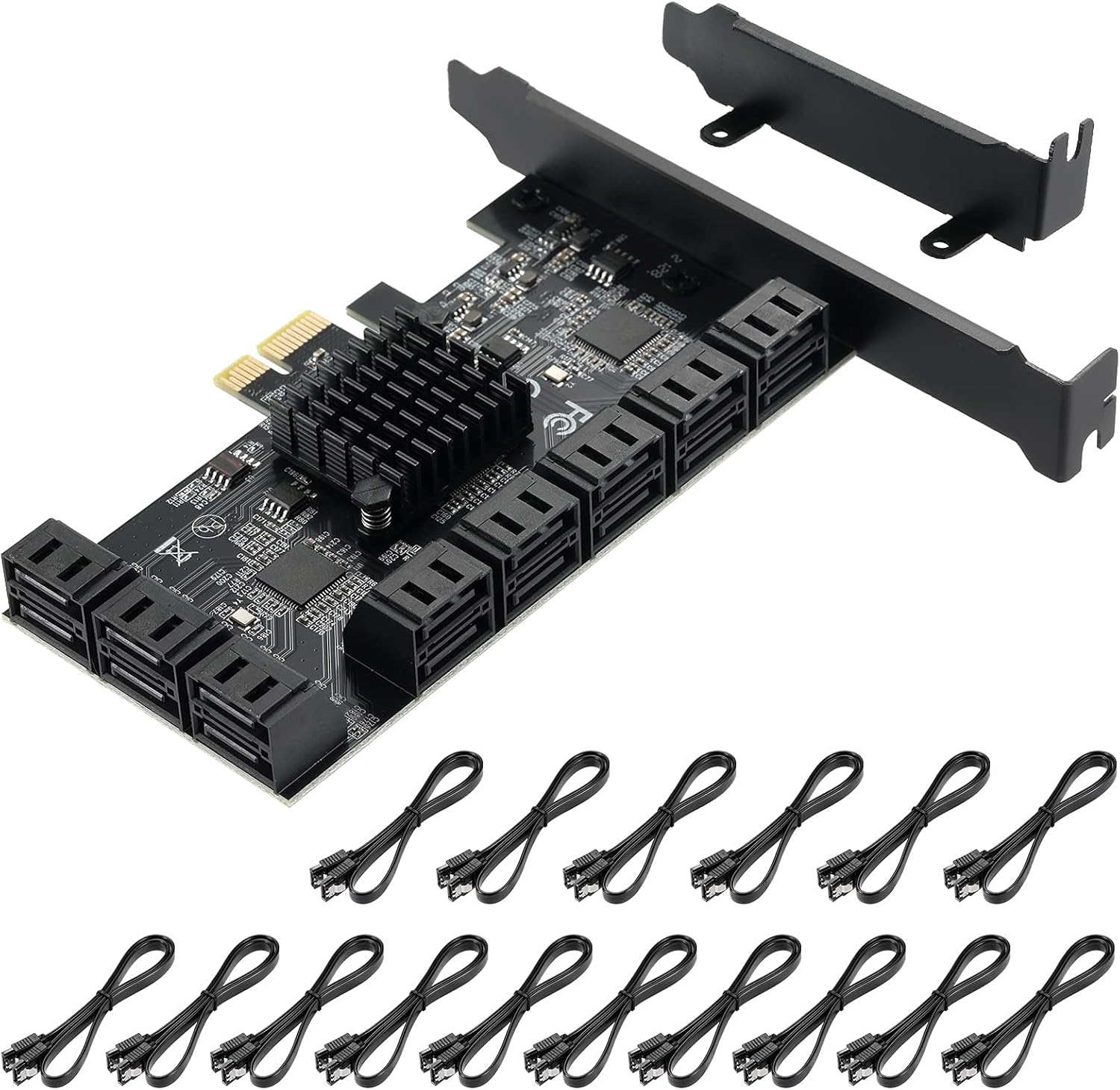 4X 16 SATA Port PCIe Card with 16 SATA Cables R90364