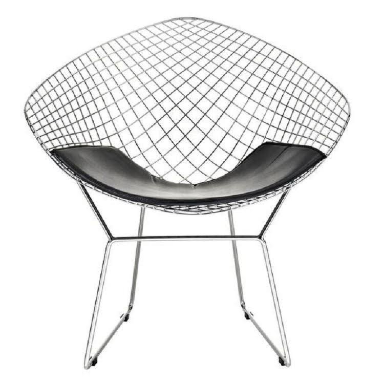 Black Faux Leather Papasan Chair M135708