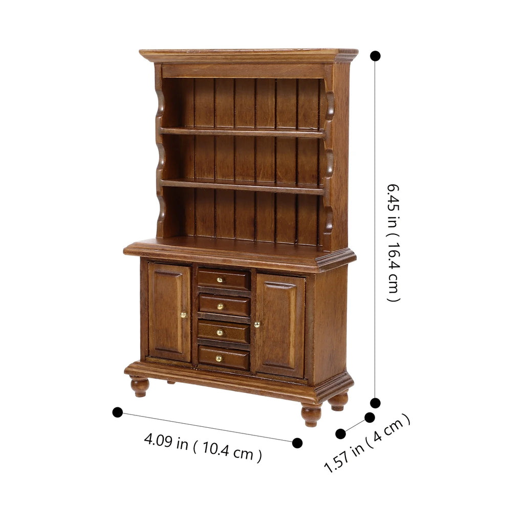 Walnut Color Wood Bookshelf Doll House Miniature B822