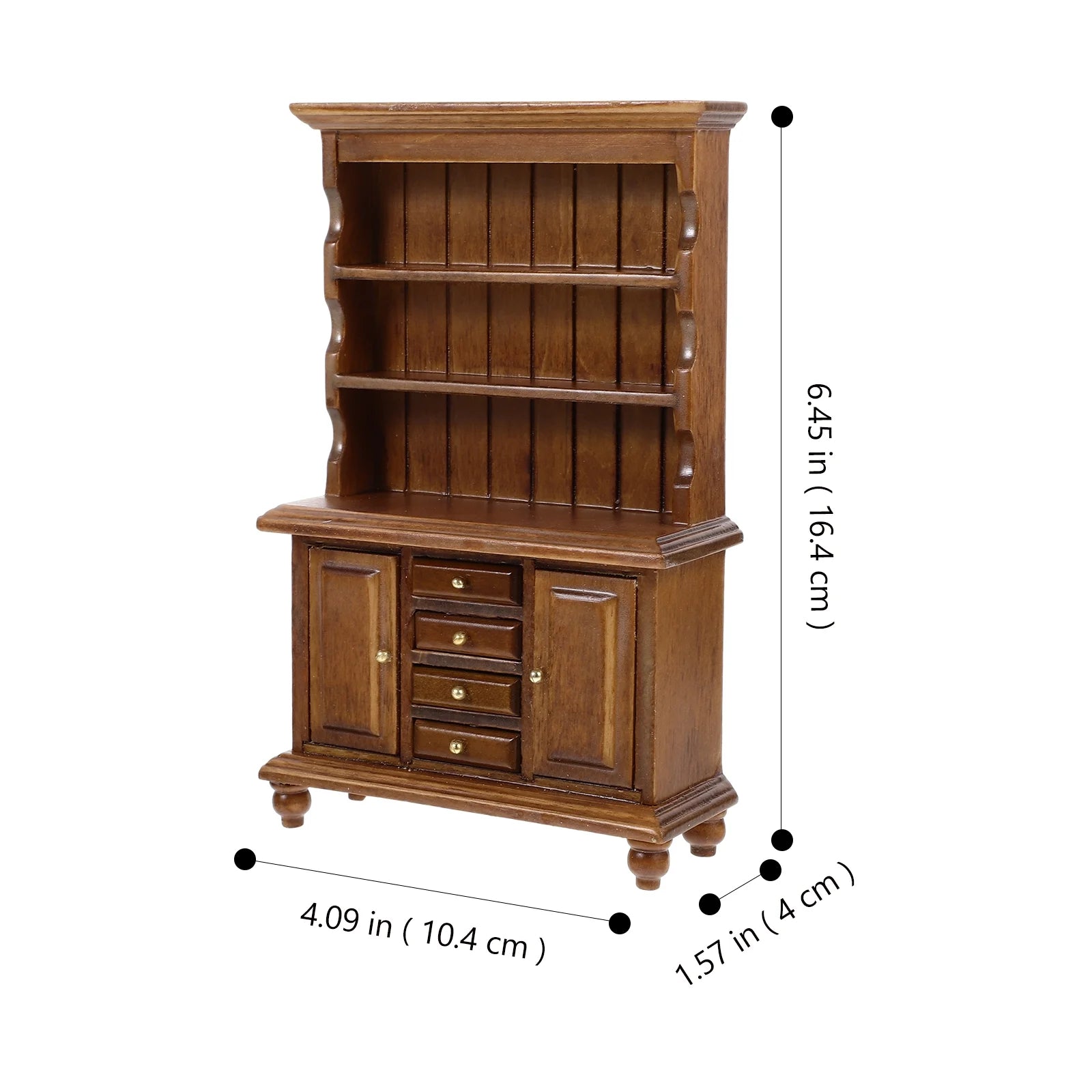 Walnut Color Wood Bookshelf Doll House Miniature B822