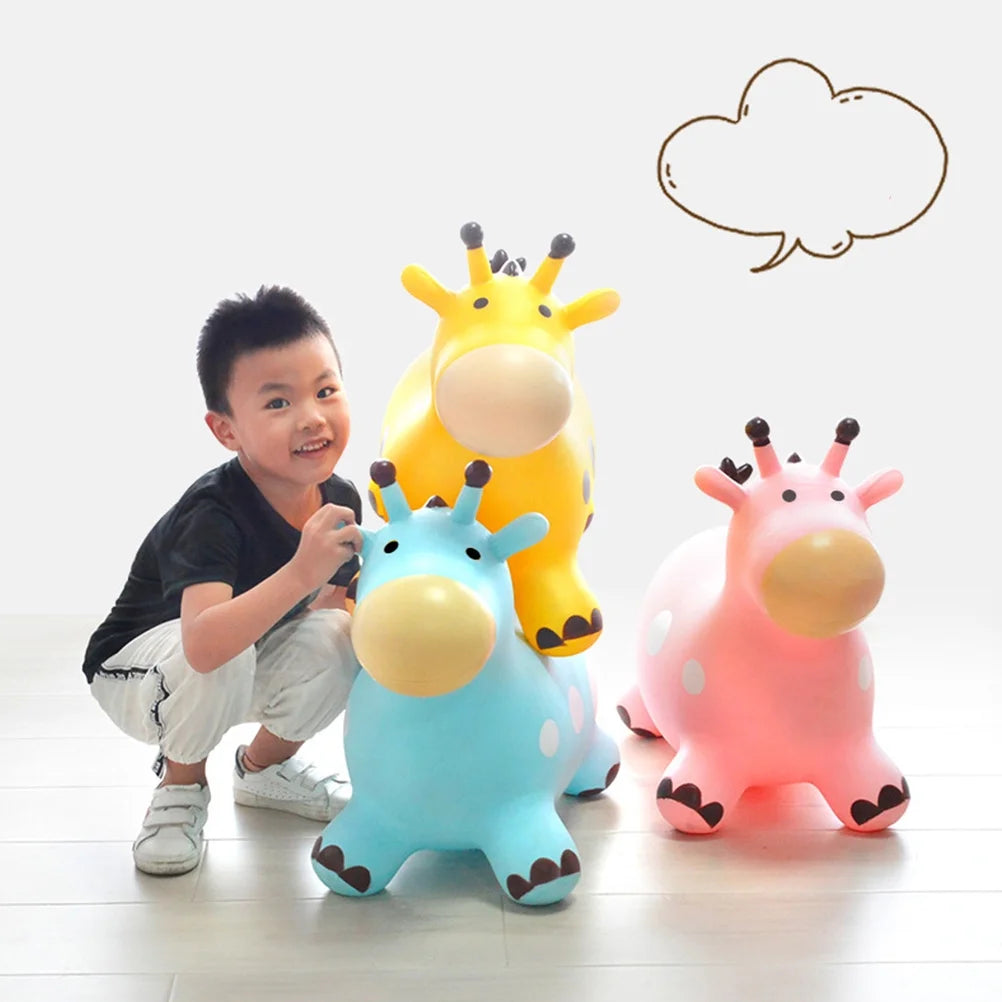 Inflatable Bouncing Horse Outdoor Toy with Air Pump (Pink) F9785