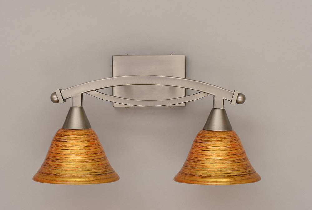 Two Light Bath Bar Brushed Nickel Finish with Glass O516