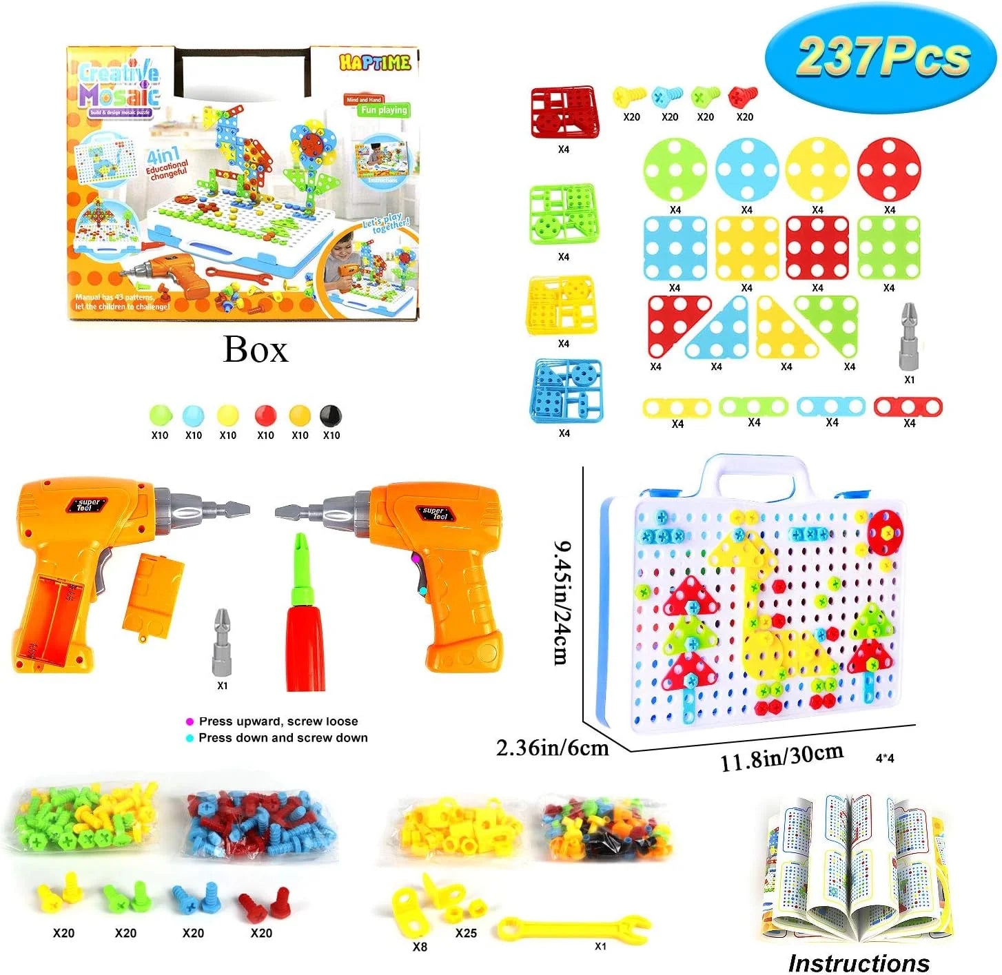 Mosaic Drill Set 3D Construction Engineering Toys I358