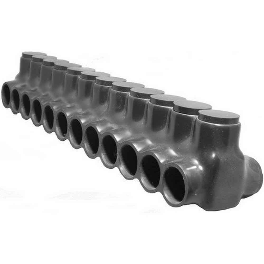 Black Insulated Multi Cable Connector Dual Entry 12 Ports I8842
