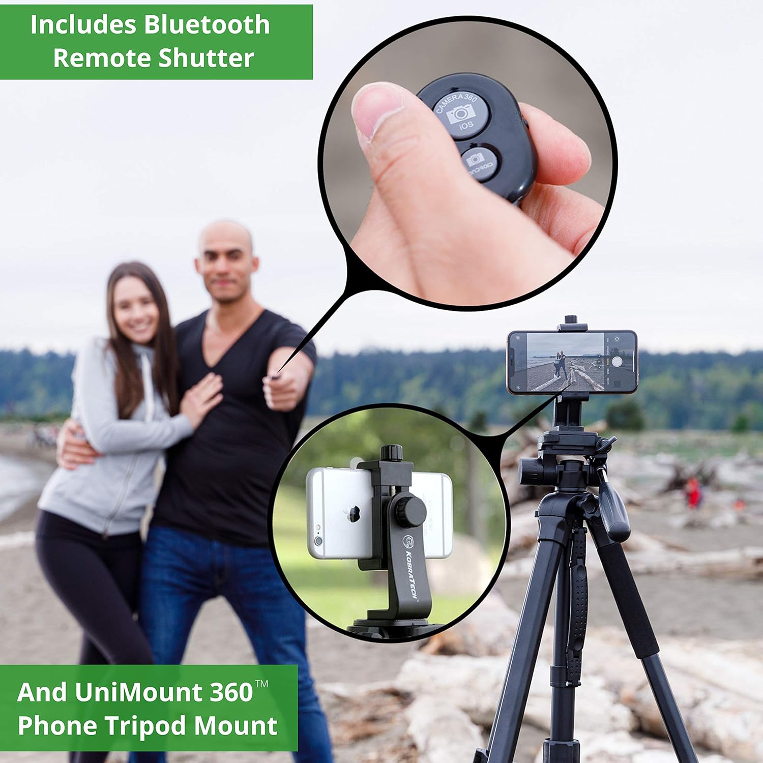 70 Tripod with Bluetooth Remote Shutter, Monopod Pack of 2 B502047