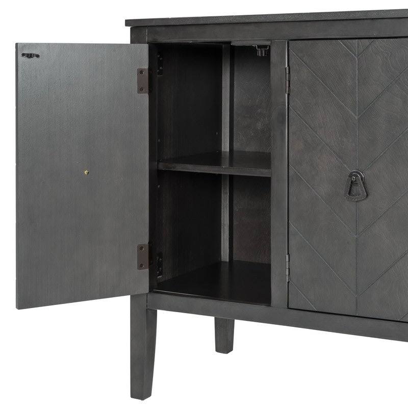 Grey Wooden Accent Storage Cabinet with Adjustable Shelf G92951