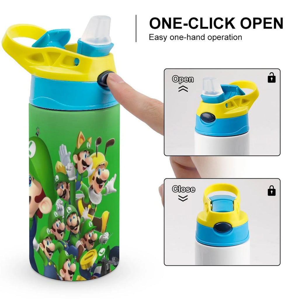 Insulated Water Bottle With Straw Stainless Steel Cup W6023