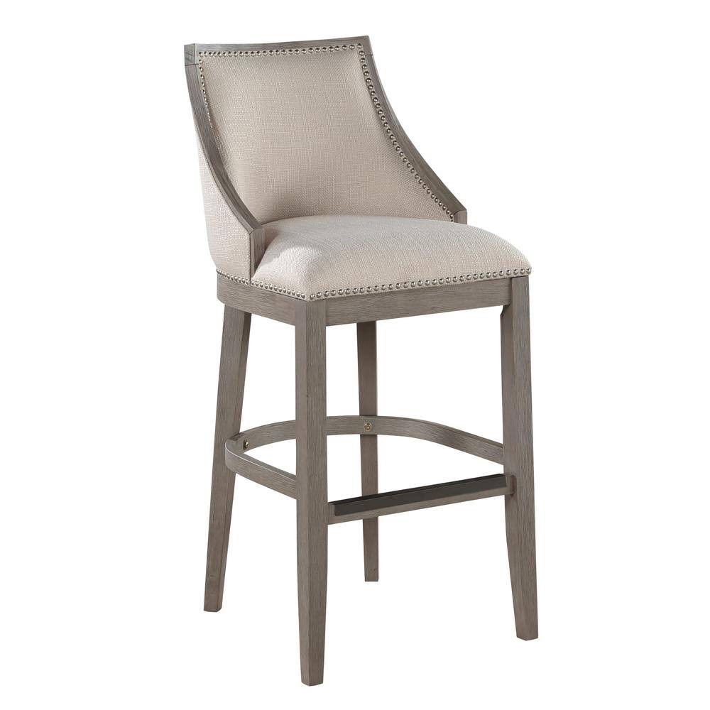 Solid Wood Driftwood Gray Bar Stool M794711