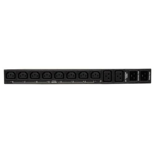 Metered PDU with ATS 20A 10 Outlets 8 C13 C19 200-240V 2 C20 12 ft Cord 1U Rack-Mount Power Z620