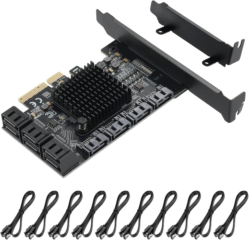 4X 16 SATA Port PCIe Card with 16 SATA Cables R90364