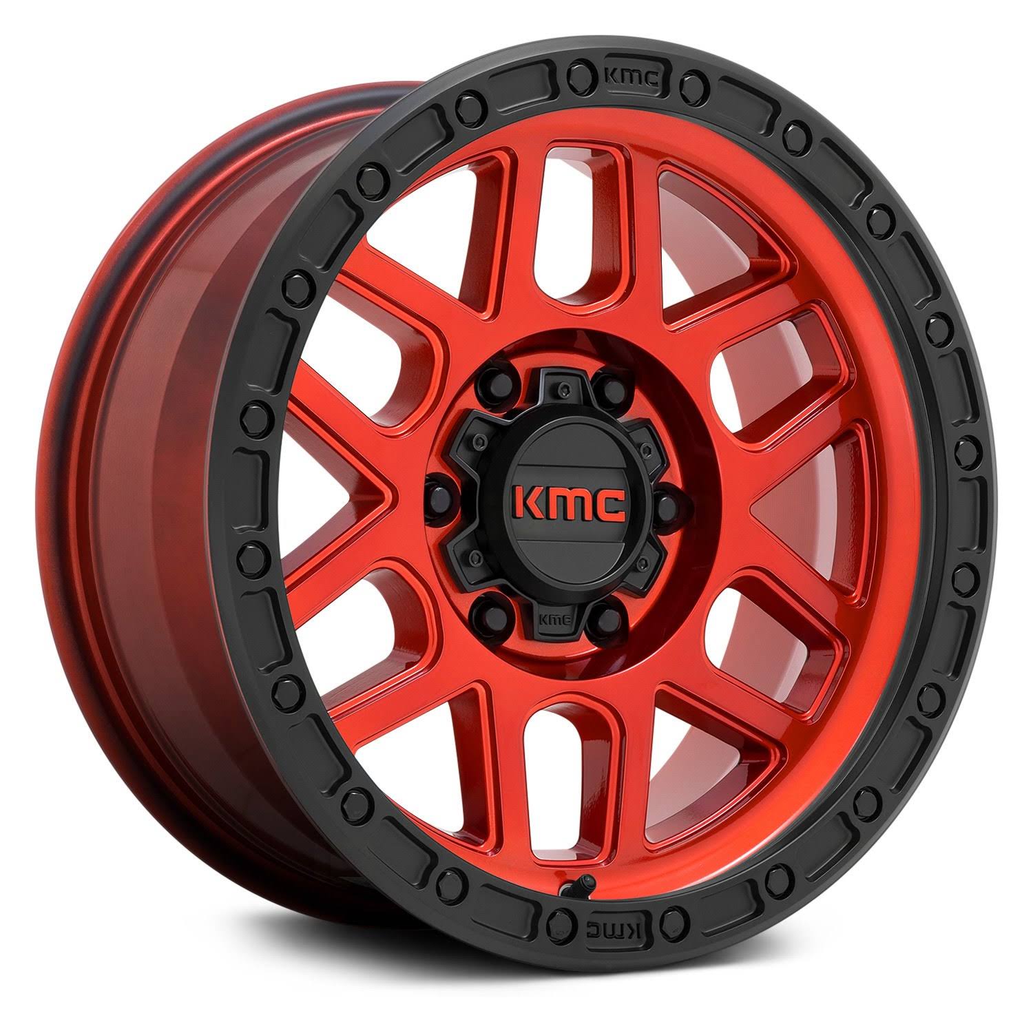 18x9 5x127 18mm Candy Red with Black Lip Wheel B460
