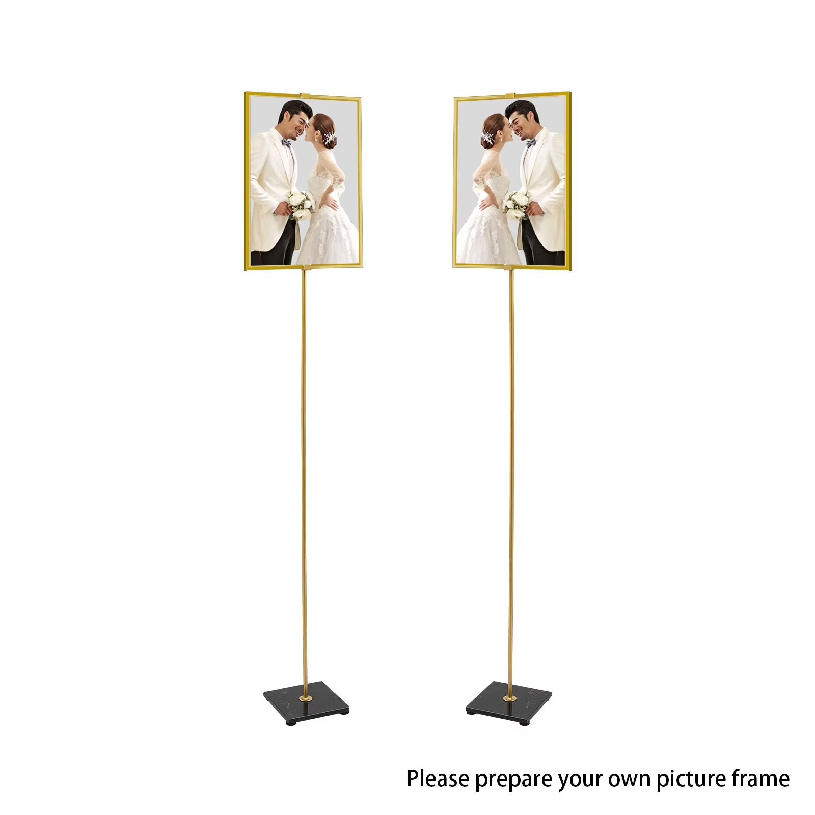 63" Tall Metal Easel Stand with Marble Base W580