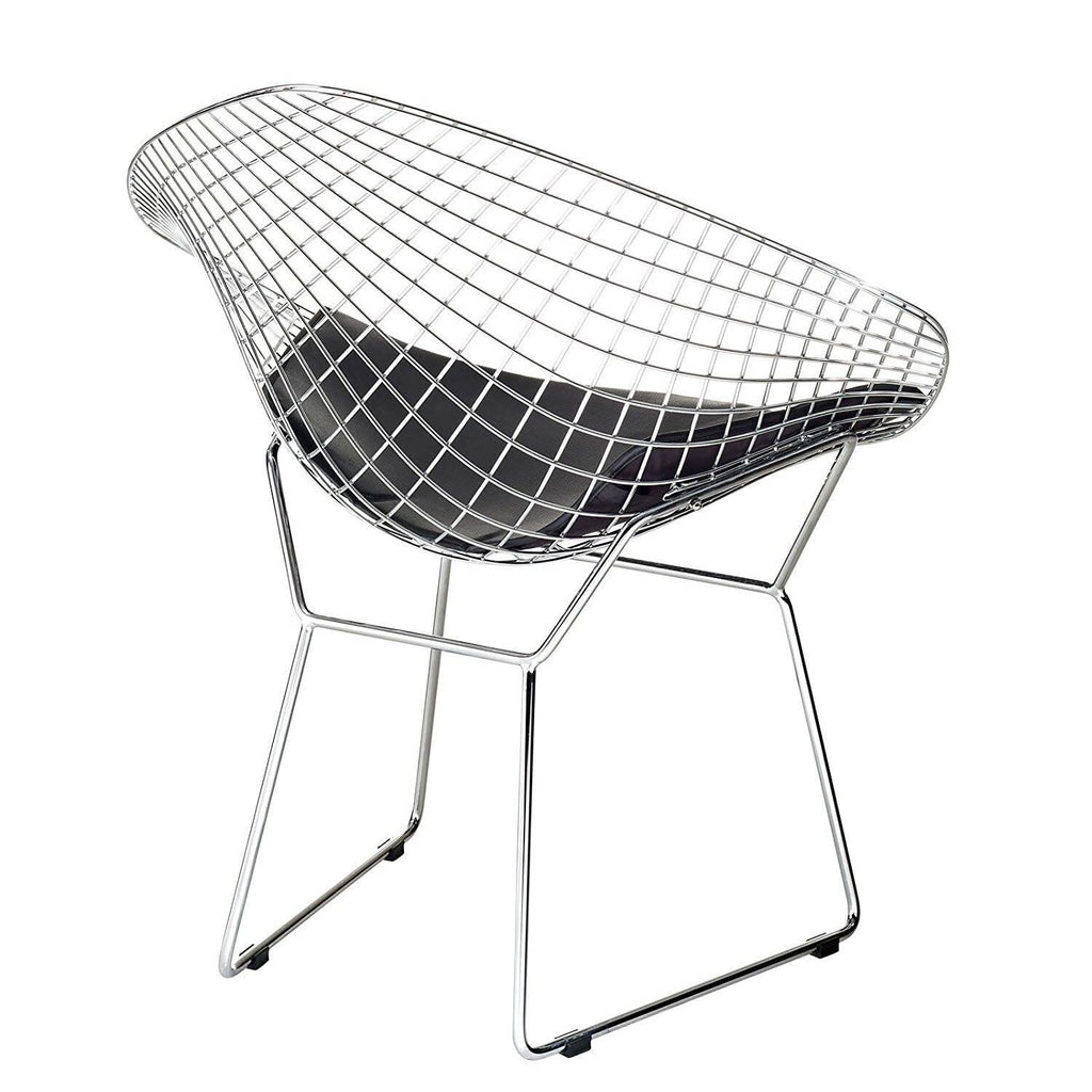 Black Faux Leather Papasan Chair M135708