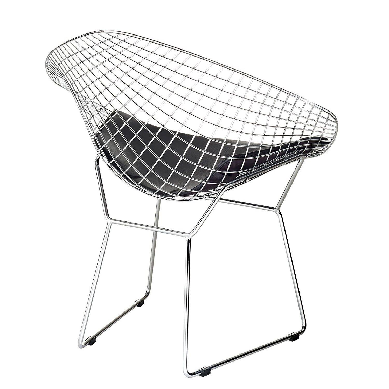 Black Faux Leather Papasan Chair M135708
