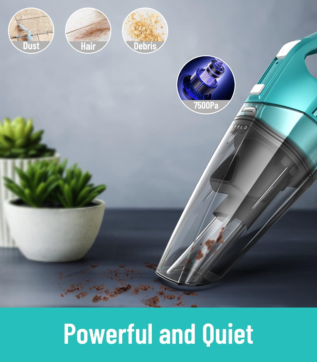 Green 7500Pa Cordless Handheld Vacuum R895