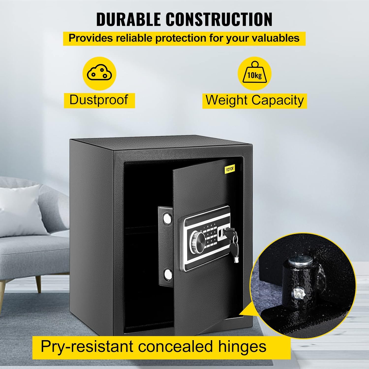 1.7 Cubic Feet Electronic Security Safe with Fingerprint Lock X227