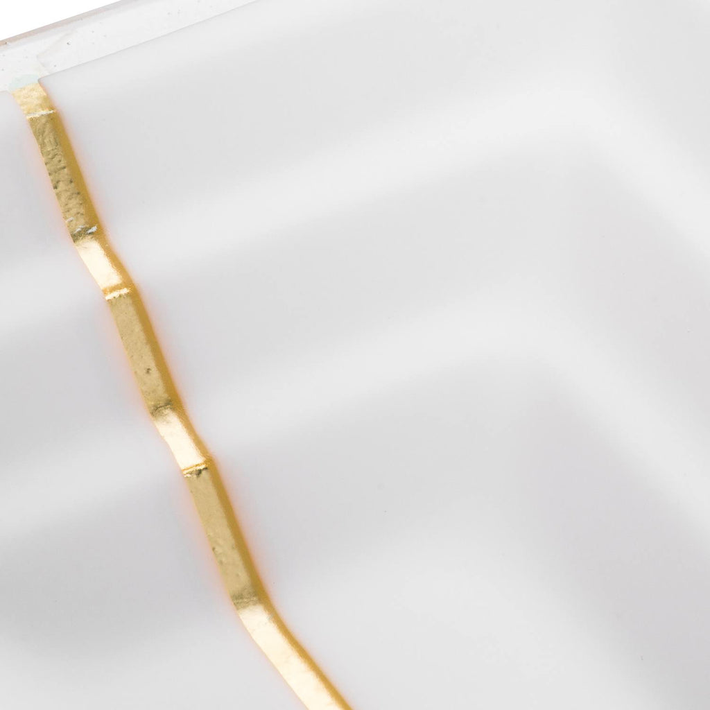 White Glass Rectangular Sink with Copper Accent T697