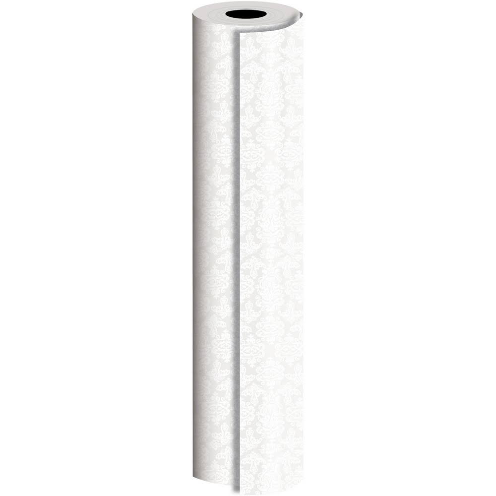 Industrial Size Bulk Wrapping Paper Rolls - Pearl Damask Design - 1042.5 Sq ft X6581